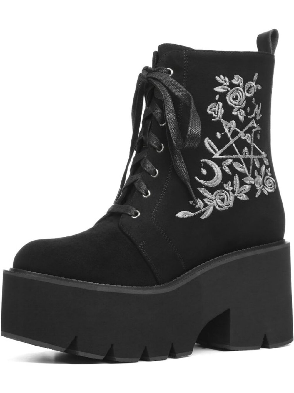 Gothic Platform Ankle Boots for Women - Rave Combat Booties, Edgy Style